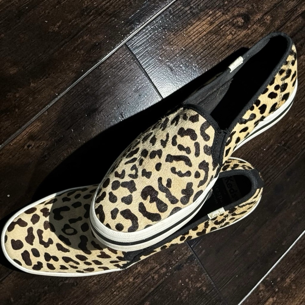Keds x Kate Spade New York Double Decker Leopard Print Calf  Slip on sneakers 9 - Picture 13 of 16